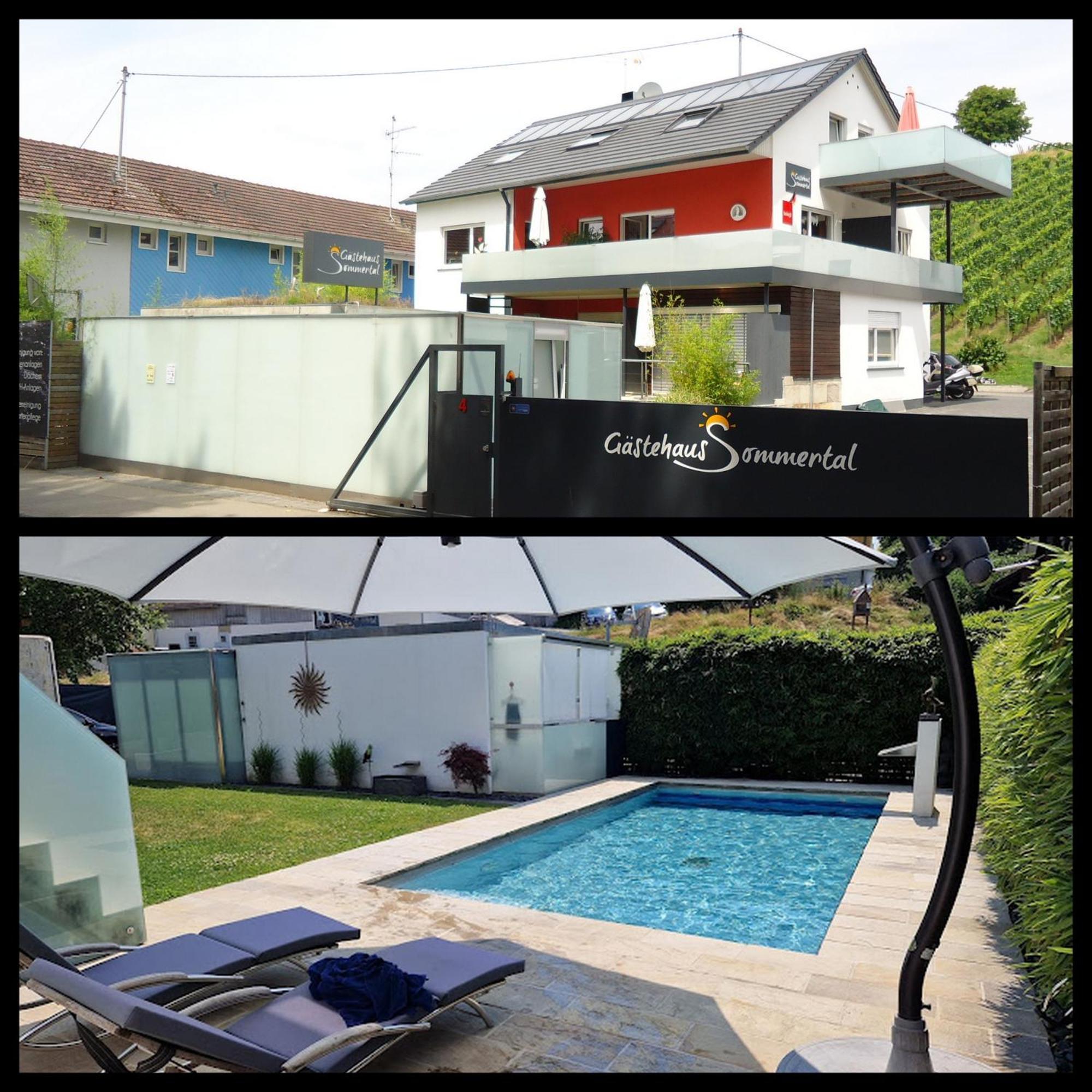 Gaestehaus Sommertal Mit Pool Im Garten, Eigener Parkplatz, 800M Zum Bodensee, 300M Zur Altstadt メーアスブルク エクステリア 写真